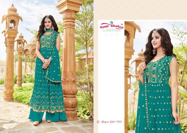 Your Choice Nayra Gold Blooming Georgette Salwar Suit Collection